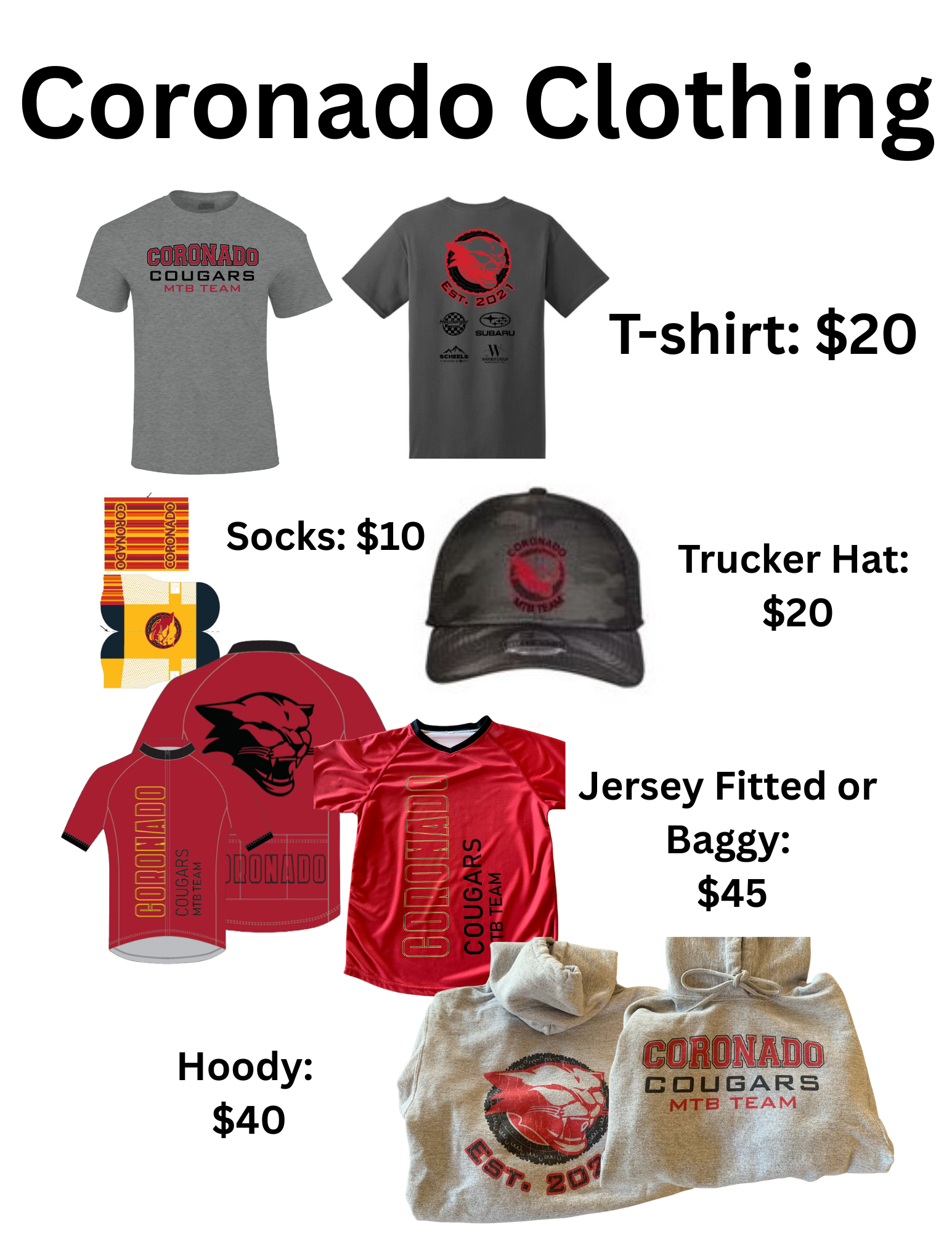 Coronado team apparel